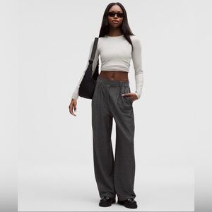 🆕🖤 Lululemon Daydrift HR Wide Leg Trouser Short - Herringbone Deep Coal Black